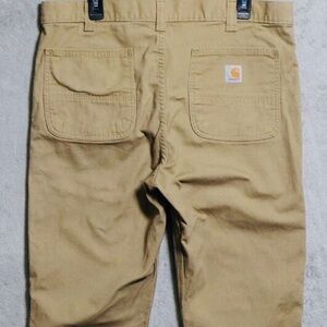 Carhartt Men's Khaki Chinos 36x32 Canvas Straight Fit with tapered leg